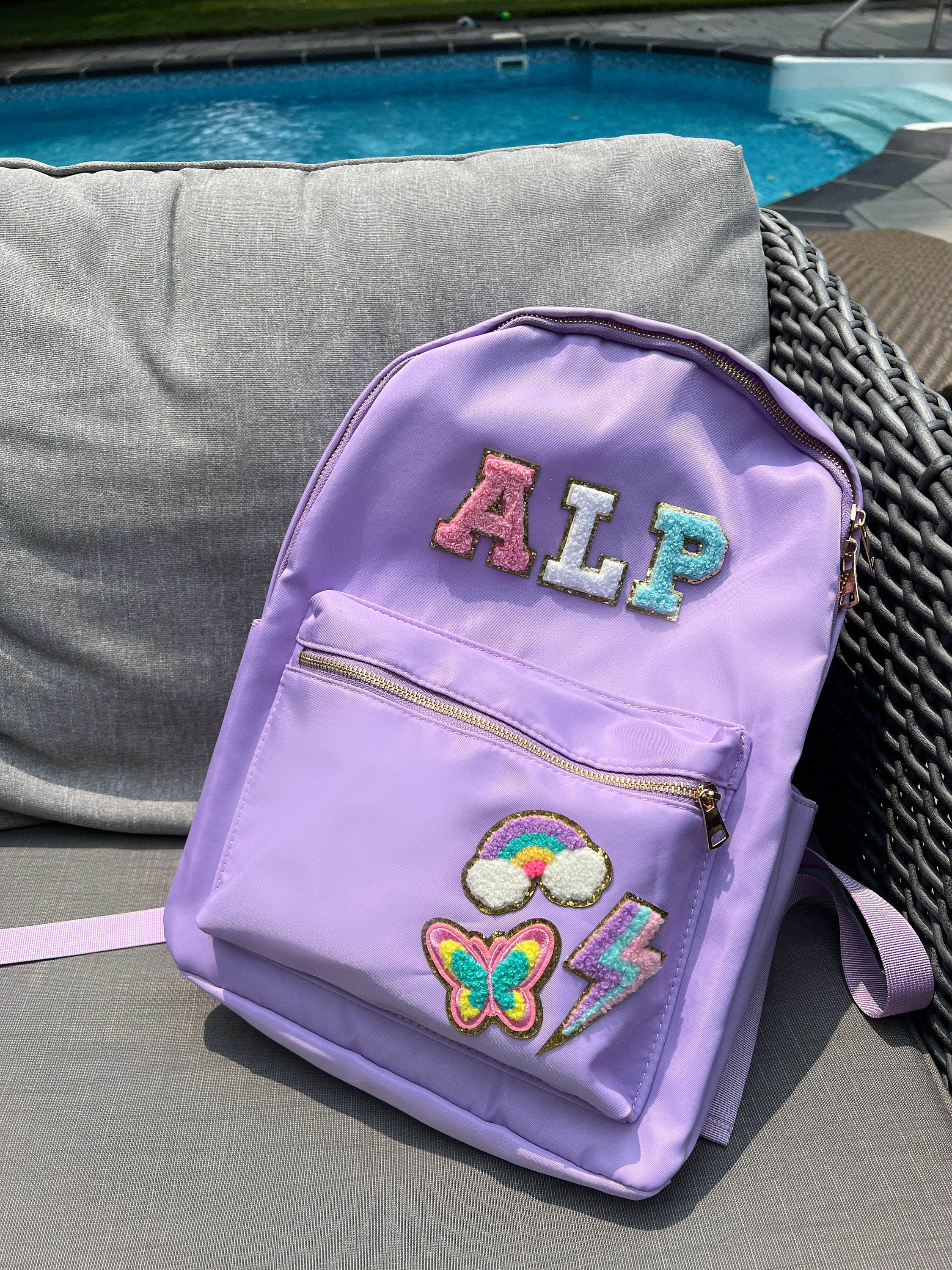 Personalized Backpack With Patches, Custom Kids School Bag, Chenille ...
