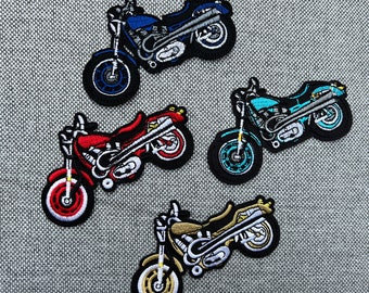 Motorcycle Embroidery Iron-On Patch, Kids Motorcycle Sticker Patch