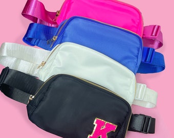 Personalized Nylon Fanny Pack: Custom Chenille Letter Patches