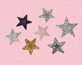 Rhinestone Star Iron-On Patches