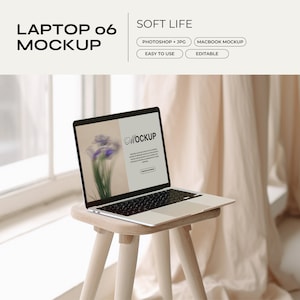 Laptop Mockup PSD | Website Mockup, Device Mockup, Digital Planner Mockup, Etsy Listing Mockup, Responsive UI, Screen Template, Realistic