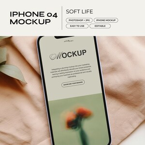 iPhone Mockup PSD | Website Mockup, Device Mockup, Digital Planner Mockup, Etsy Listing Mockup, Responsive UI, Screen Template, Neutral