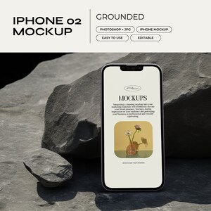 iPhone Mockup PSD | Website Mockup, Device Mockup, Digital Planner Mockup, Etsy Listing Mockup, Responsive UI, Screen Template, Moody, Dark