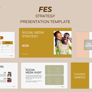 Fes | Strategy Deck for Social Media Managers | Brand and Social Media Strategy Canva Template | Digital Marketing & Branding Proposal