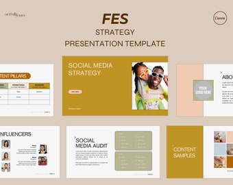 Fes | Strategy Deck for Social Media Managers | Brand and Social Media Strategy Canva Template | Digital Marketing & Branding Proposal