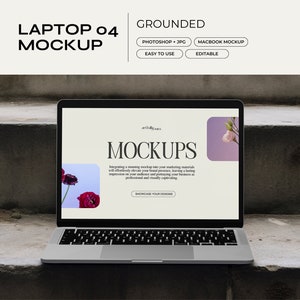 Laptop Mockup PSD | Website Mockup, Device Mockup, Digital Planner Mockup, Etsy Listing Mockup, Responsive UI, Screen Template, Minimal