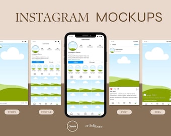 Pacote de mockups do Instagram | Pacote de mockups de dispositivos | Mockups de mídia social | Branding e marketing | Mockups do Instagram