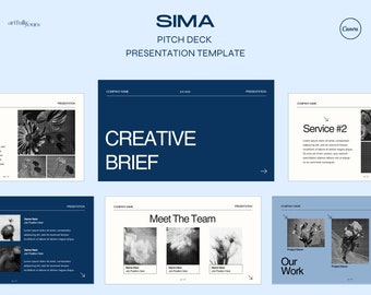 Sima | Brand Elevating Pitch Deck Template | Business Presentation | Startup and Non-profit Canva Pitch Deck | eCommerce and Branding Deck