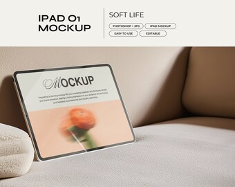 Maqueta de iPad PSD / Maqueta de sitio web, Maqueta de tableta, Maqueta de planificador digital, Maqueta de listado de Etsy, IU responsiva, Plantilla de pantalla, Realista