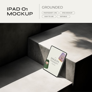 iPad Mockup PSD | Website Mockup, Tablet Mockup, Digital Planner Mockup, Etsy Listing Mockup, Responsive UI, Screen Template, Moody, Dark