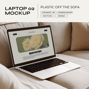 Laptop Mockup PSD | Website Mockup, Device Mockup, Digital Planner Mockup, Etsy Listing Mockup, Responsive UI, Screen Template, Minimalist