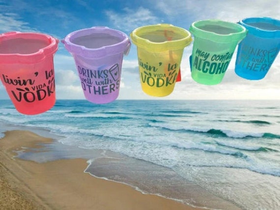 Personalized Cocktail Sand Buckets 