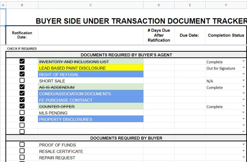 Buyer Side Timeline & Checklist Template for Real Estate Etsy