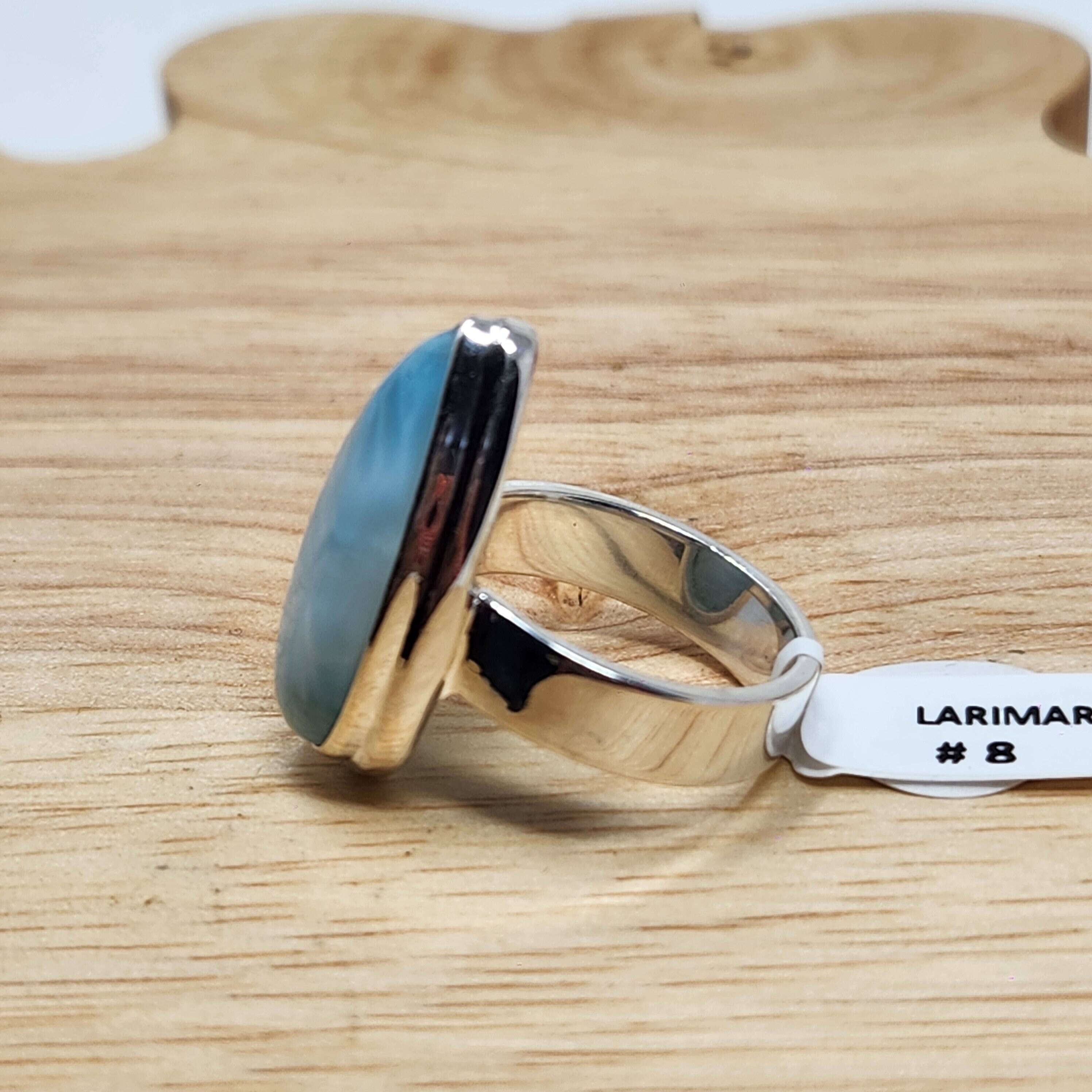 Larimar Thick Band Silver Ring - Etsy