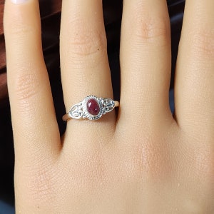 925 Sterling silver genuine Ruby Dainty ring size # 4, 5, 6, 7, 8, 9 Minimalists Rings