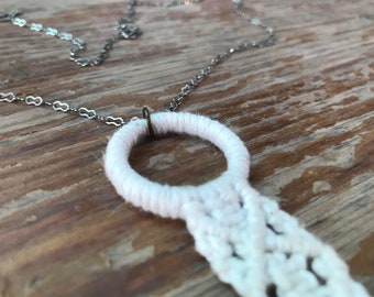 Macramé Necklace Pendant with Chain