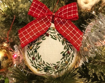 Krans Borduurwerk Kerst Ornament