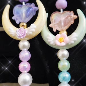 Magical Girl Mini Moon Wands with Luminous Hearts! Purse Charm