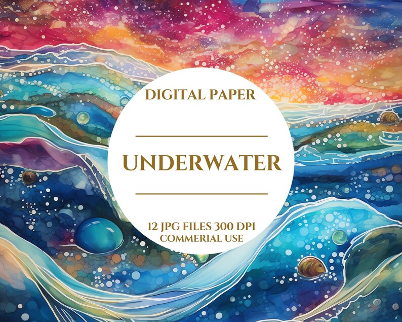 Underwater Digital Paper, Oceanic Wonders Underwater Digital Paper ...