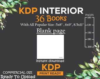 Blank Page - KDP Interior Download - Kindle Direct Publishing for Notebooks, Diaries, Low Content