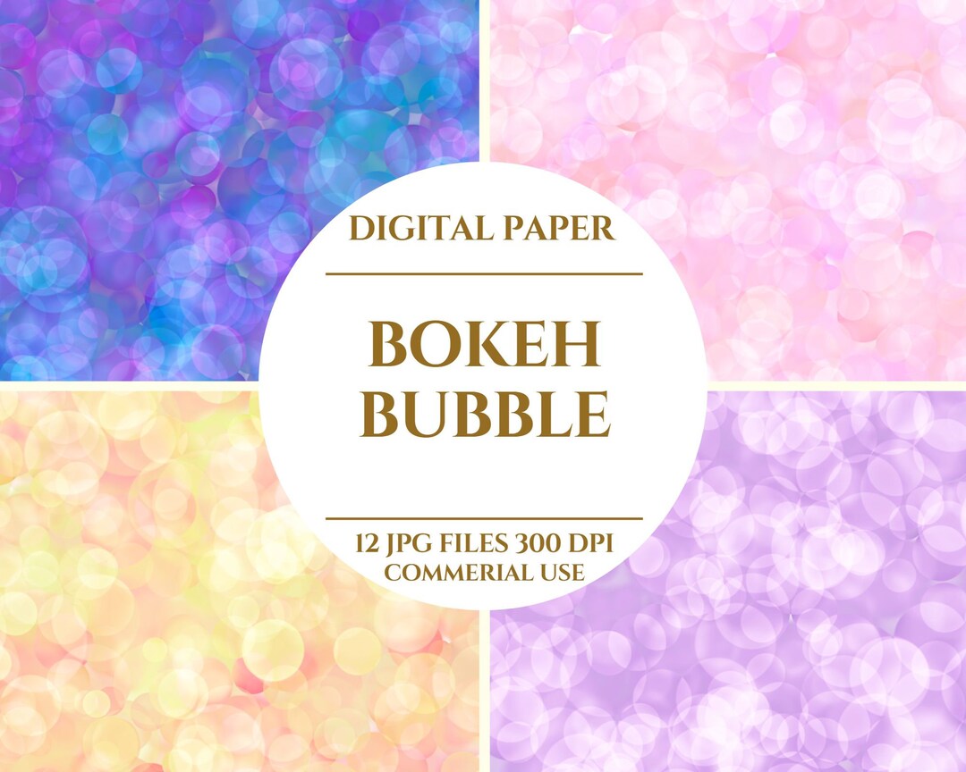Bokeh Bubble Digital Paper, Multicolor Paint Paper Party ,pastel Pink ...