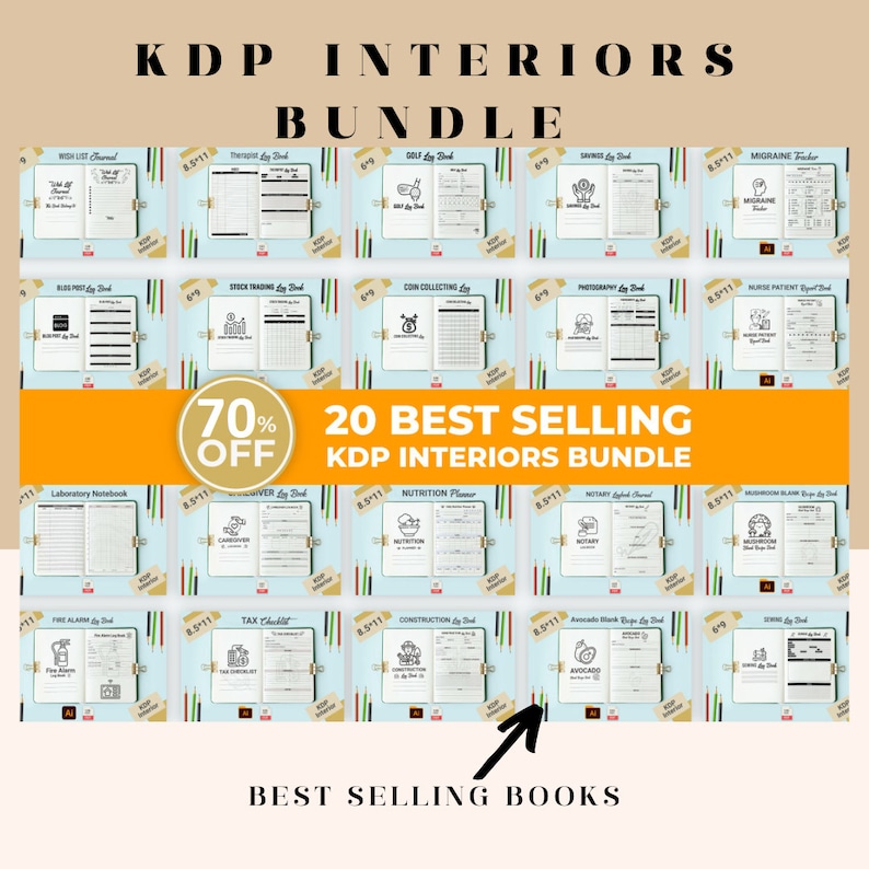 Best Selling KDP Interiors Bundle 20 Bestsellers KDP Interior Download