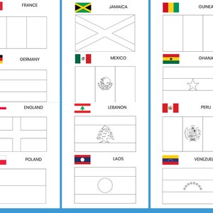 Flags Coloring Pages Printable for Kids PDF File US Letter Instant Download KDP Coloring Book for Kids 画像 2