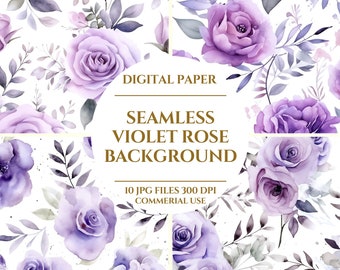 Papel digital de fondo de rosa violeta transparente, fondo de rosa violeta transparente de elegancia floreciente, colección de papel digital, descarga digital