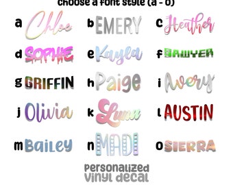 Holographic, Glitter, Glow in the Dark - Custom Vinyl Decal - Personalized Names or Words - Any Style