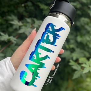 Holographic, Glitter, Glow in the Dark - Custom Vinyl Decal - Personalized Names or Words - Paint Drip - Carter