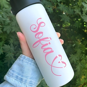 Solid Colors Glossy and Matte - Custom Vinyl Decal - Personalized Names with Heart - Sofia