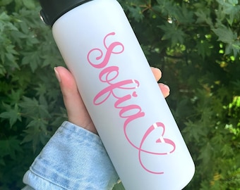 Solid Colors Glossy and Matte - Custom Vinyl Decal - Personalized Names with Heart - Sofia