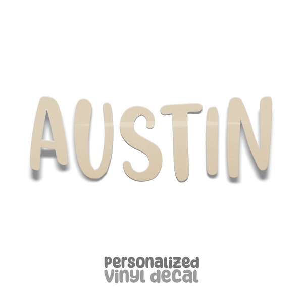 Solid Colors Glossy and Matte - Custom Vinyl Decal - Personalized Names or Words - Austin