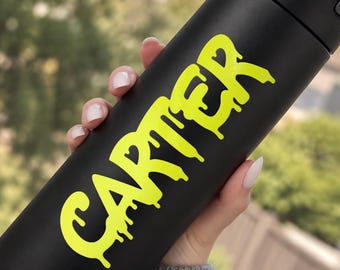 Personalized name sticker paint drip font style