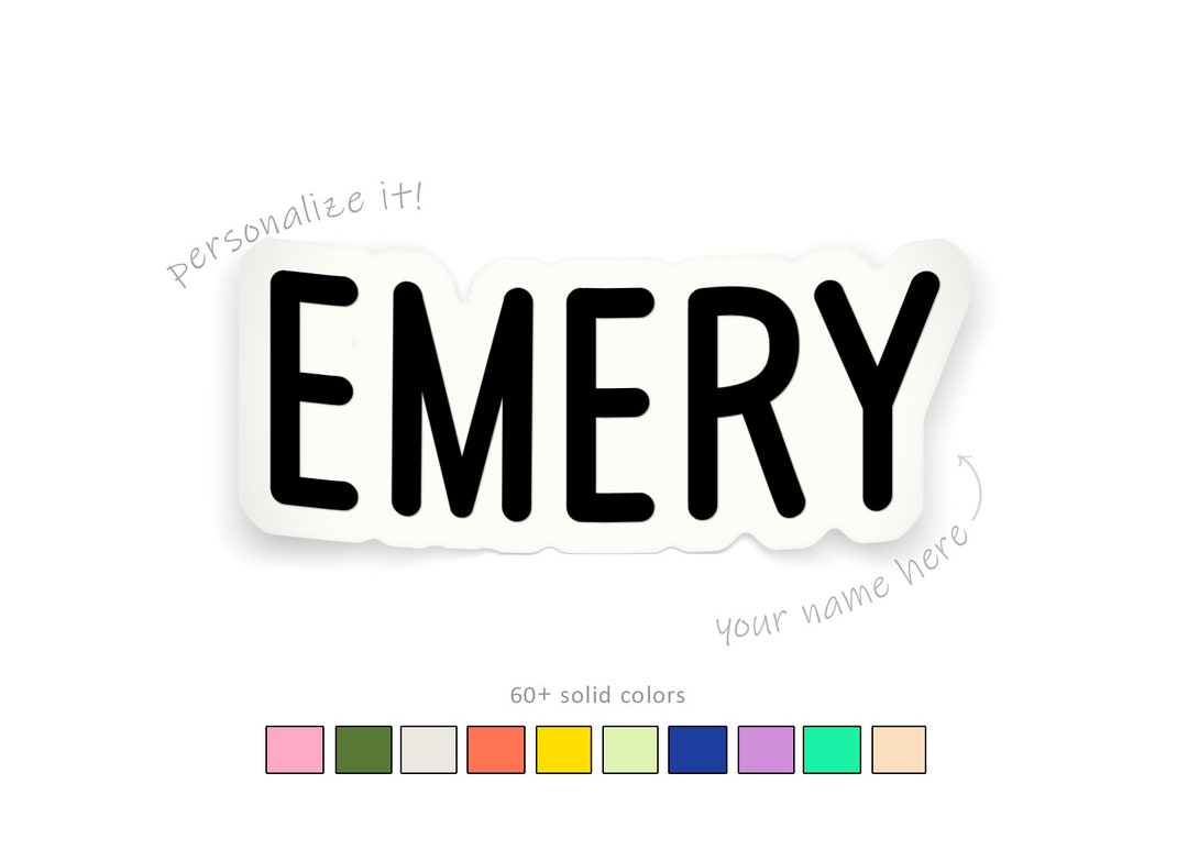 Custom Name Vinyl Sticker Decal Personalized Label Name Etsy