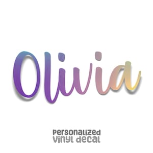 Holographic, Glitter, Glow in the Dark - Custom Vinyl Decal - Personalized Names or Words - Olivia
