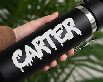 Solid Colors Glossy and Matte - Custom Vinyl Decal - Personalized Names or Words - Paint Drip