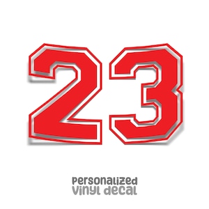 Solid Colors Glossy and Matte - Vinyl Decal - Personalized Numbers - Helmet - Varsity Numbers