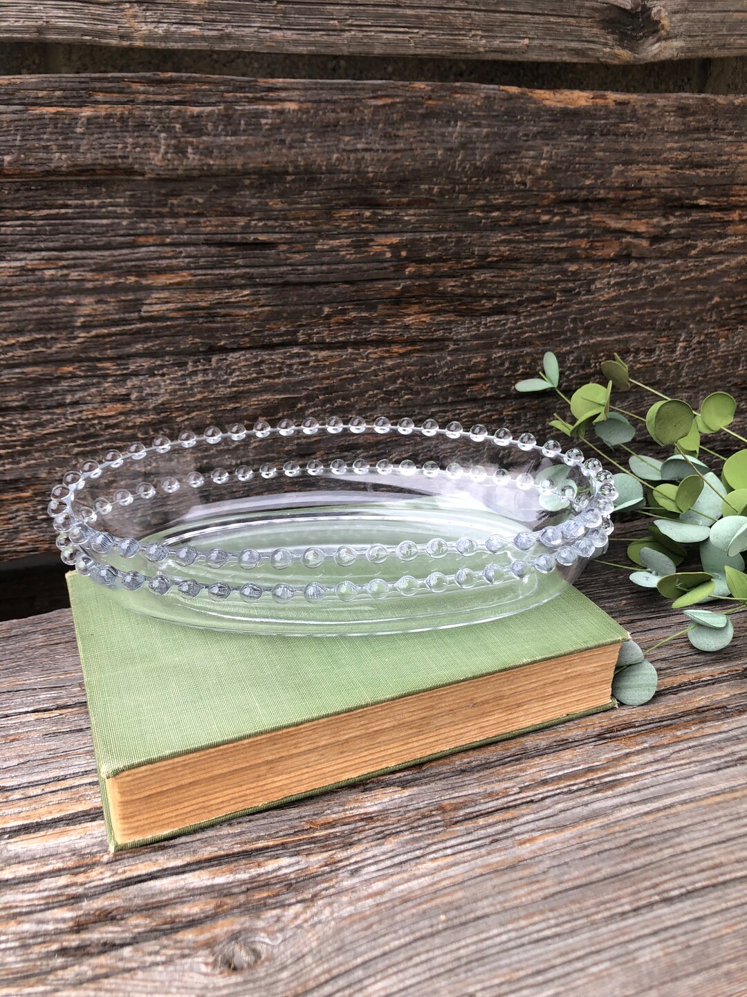 Candlewick Set of 2 Oval Dishes Vintage Clear Glass Condiment Bowls