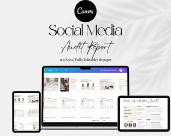 Social Media Analytics Report | Client Strategy for Social Media | Marketing Proposal | Social Media Manager Canva Template | KPI dashboard
