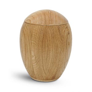 Solid Wooden Urn Oak Wood Urn Human Ashes Urn Cremation Urn Biodegradable Urn Memorial Urn Ash Box Urn brown Handcrafted Urn Eco-Friendly image 2