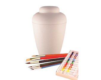 White Vale Bio Funeral Pet Urn Painting Set