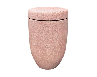 Biodegradable Urn out of Shell Limestone pink Urn for Funeral Ashes Cremation Urn Keepsake Cremation Urns Handmade Urn Box for Burial