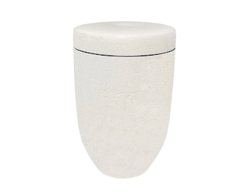 Biodegradable Urn out of Shell Limestone white Urn for Funeral Ashes Cremation Urn Keepsake Cremation Urns Handmade Urn Box for Burial