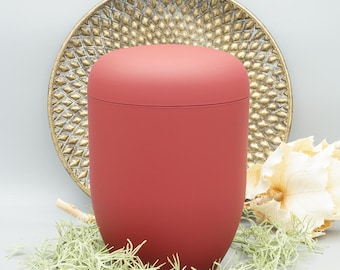 Red Urn Biodegradable Urn for Funeral Ashes Handpainted Cremation Urn Funeral Urn Customized Urns Keepsake Urn for Human Ash Box for Burial