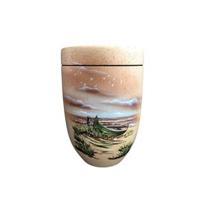 Biodegradable Urn Shell Limestone Artist Urn Boat Funeral Urn Beach Hand Painted Urn Keepsake Memorial Eco-friendly Box for Burial