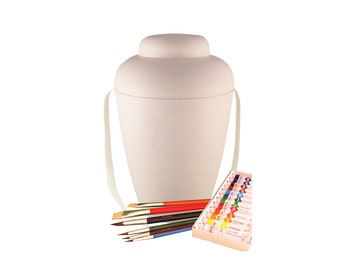 Bio Funeral Urn Painting Set Cremation Urn Keepsake Handmade Urn Box for Burial Personalised Urn for Funeral Ashes Customized Urn Unique Urn