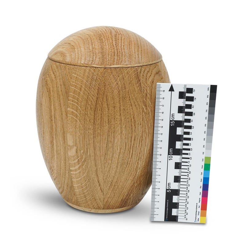 Solid Wooden Urn Oak Wood Urn Human Ashes Urn Cremation Urn Biodegradable Urn Memorial Urn Ash Box Urn brown Handcrafted Urn Eco-Friendly image 3