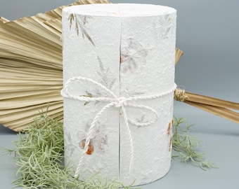 Handmade Biodegradable Paper Urn with Flowers – Burial, Cremation
