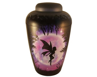 Fairy Airbrush Biodegradable Urn, Hand-Painted Memorial Ash Urn